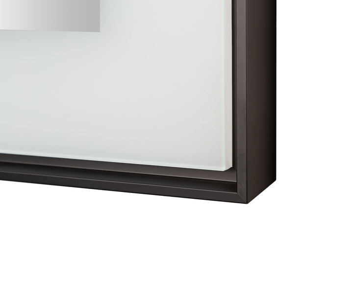 Lexington 48" x 36" LED Bathroom Mirror in Matte Black, Anti-Fog