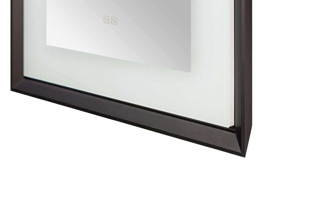 Madison 72" x 36" Framed LED Bathroom Mirror, Anti-Fog in Matte Black