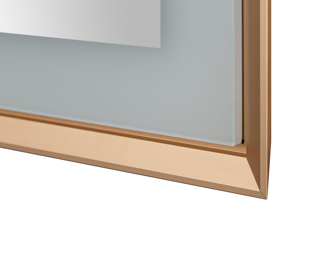 Madison 24" x 36" LED Bathroom Mirror in Brushed Gold, Anti-Fog