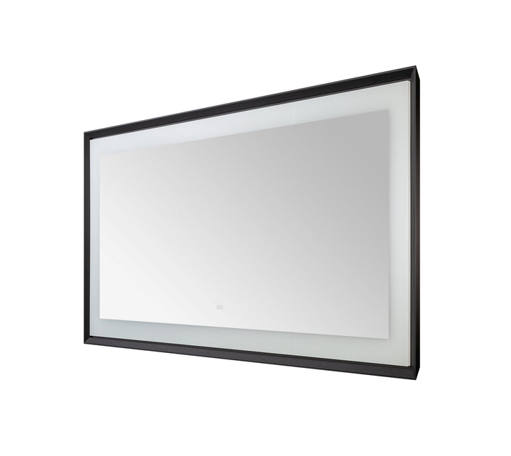 Madison 72" x 36" Framed LED Bathroom Mirror, Anti-Fog in Matte Black