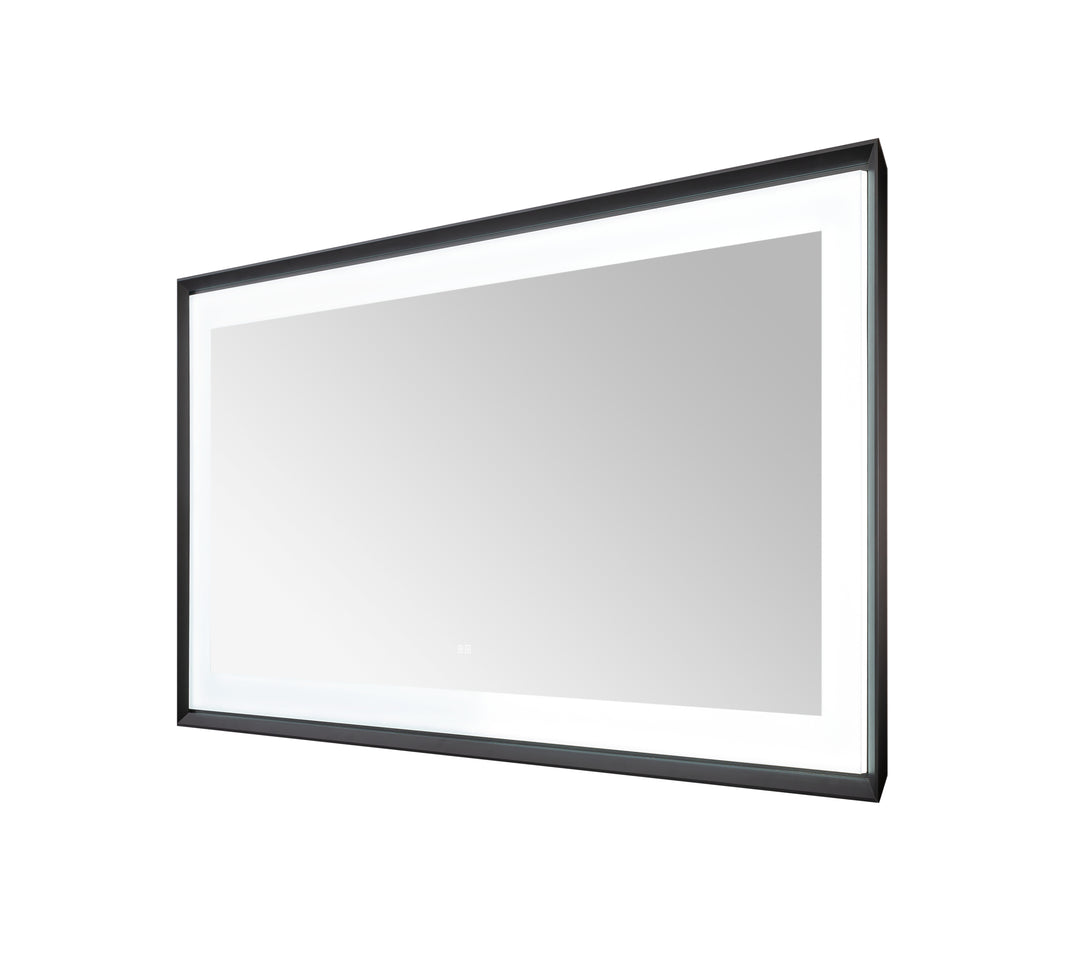 Madison 72" x 36" Framed LED Bathroom Mirror, Anti-Fog in Matte Black