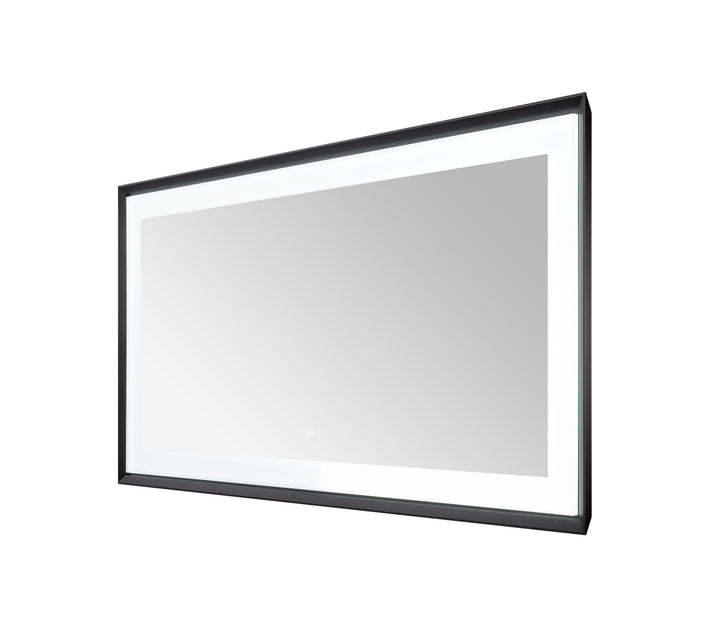 Madison 72" x 36" Framed LED Bathroom Mirror, Anti-Fog in Matte Black