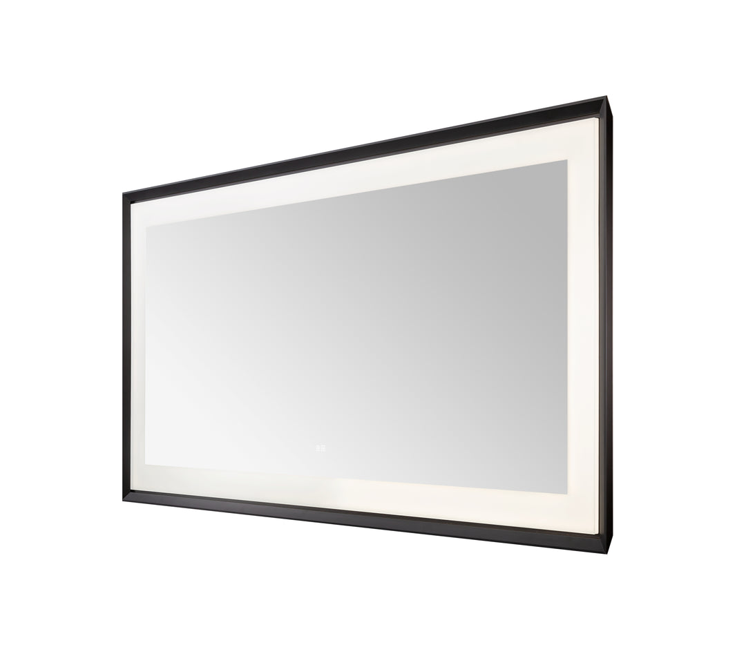 Madison 72" x 36" Framed LED Bathroom Mirror, Anti-Fog in Matte Black