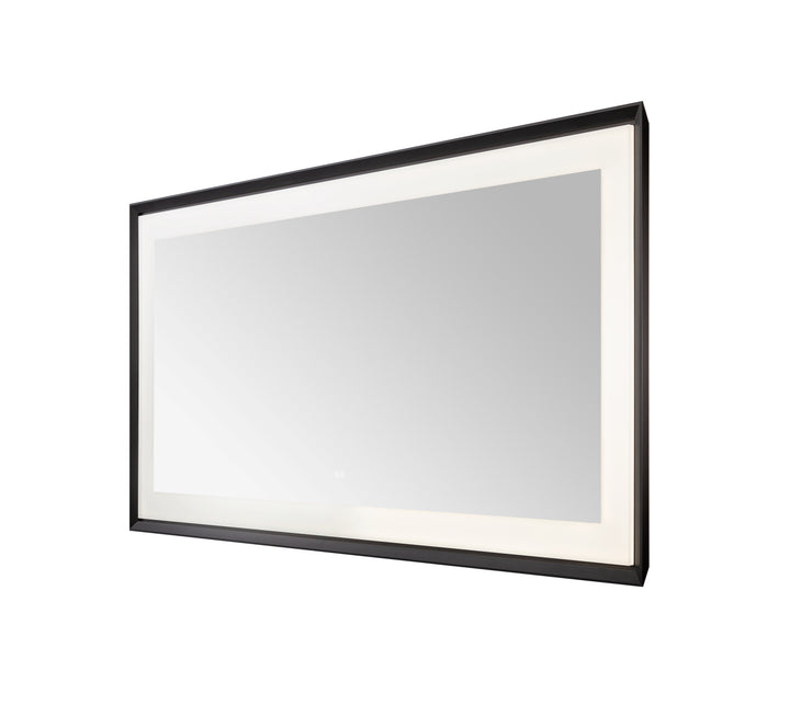 Madison 72" x 36" Framed LED Bathroom Mirror, Anti-Fog in Matte Black