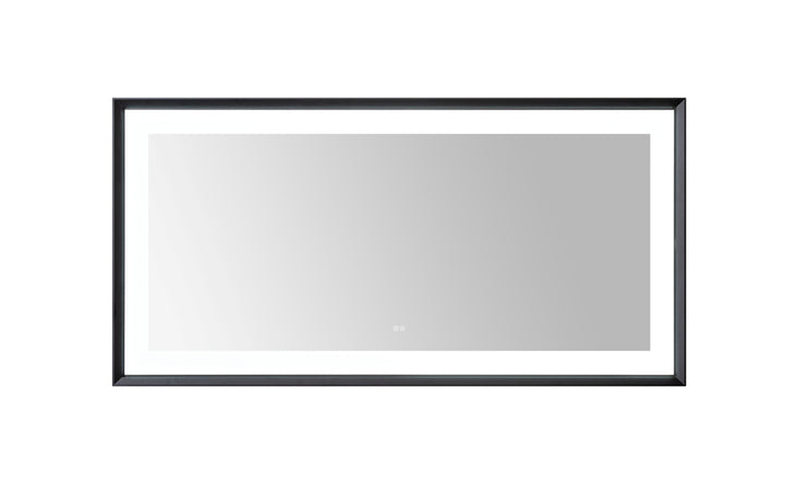 Madison 72" x 36" Framed LED Bathroom Mirror, Anti-Fog in Matte Black