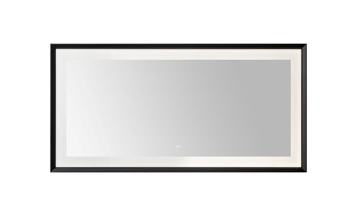 Madison 72" x 36" Framed LED Bathroom Mirror, Anti-Fog in Matte Black