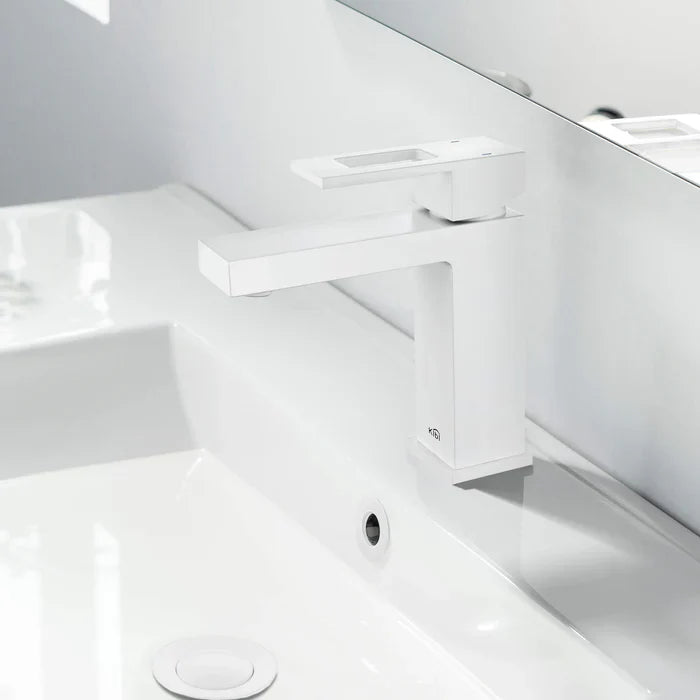 Quadra Single-Handle Single-Hole Bathroom Faucet with Pop-Up Drain