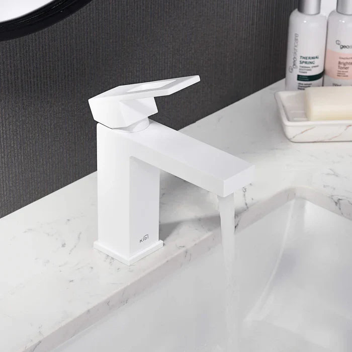 Quadra Single-Handle Single-Hole Bathroom Faucet with Pop-Up Drain