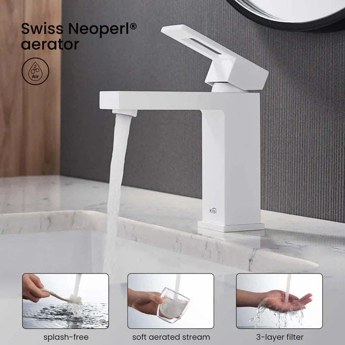 Quadra Single-Handle Single-Hole Bathroom Faucet with Pop-Up Drain