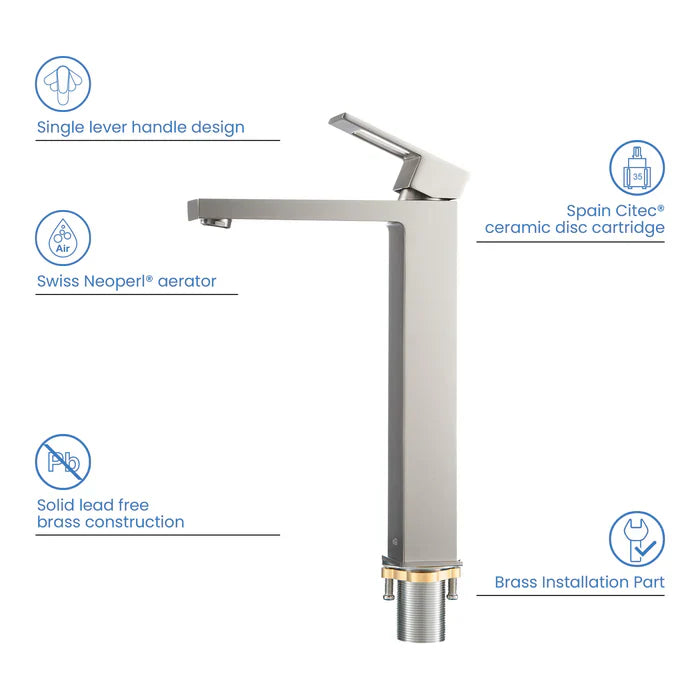 Quadra Single-Handle Single-Hole Bathroom Vessel Sink Faucet