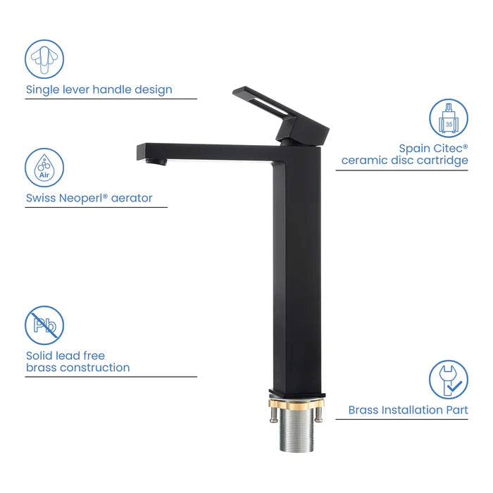 Quadra Single-Handle Single-Hole Bathroom Vessel Sink Faucet