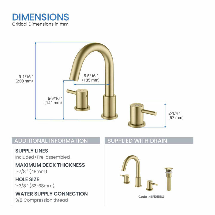Widespread Bathroom Faucet in KBF1016