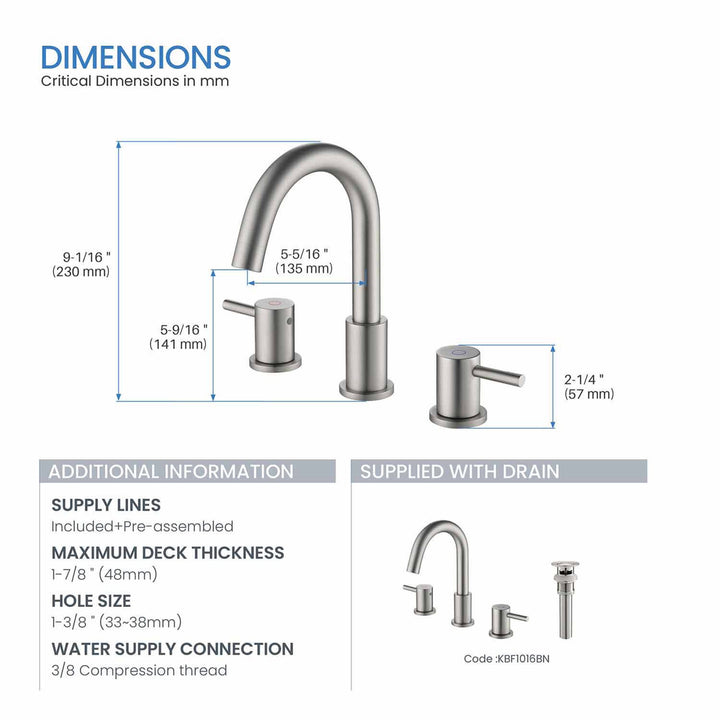 Widespread Bathroom Faucet in KBF1016