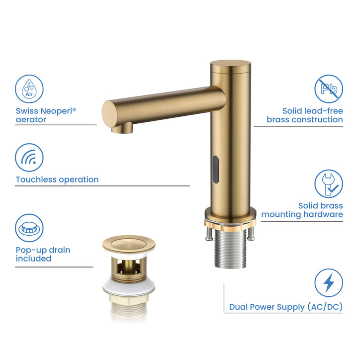 Halo Touchless Bathroom Faucet with Pop-Up Drain