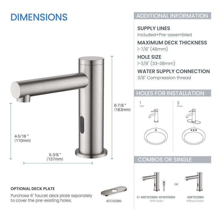 Halo Touchless Bathroom Faucet with Pop-Up Drain