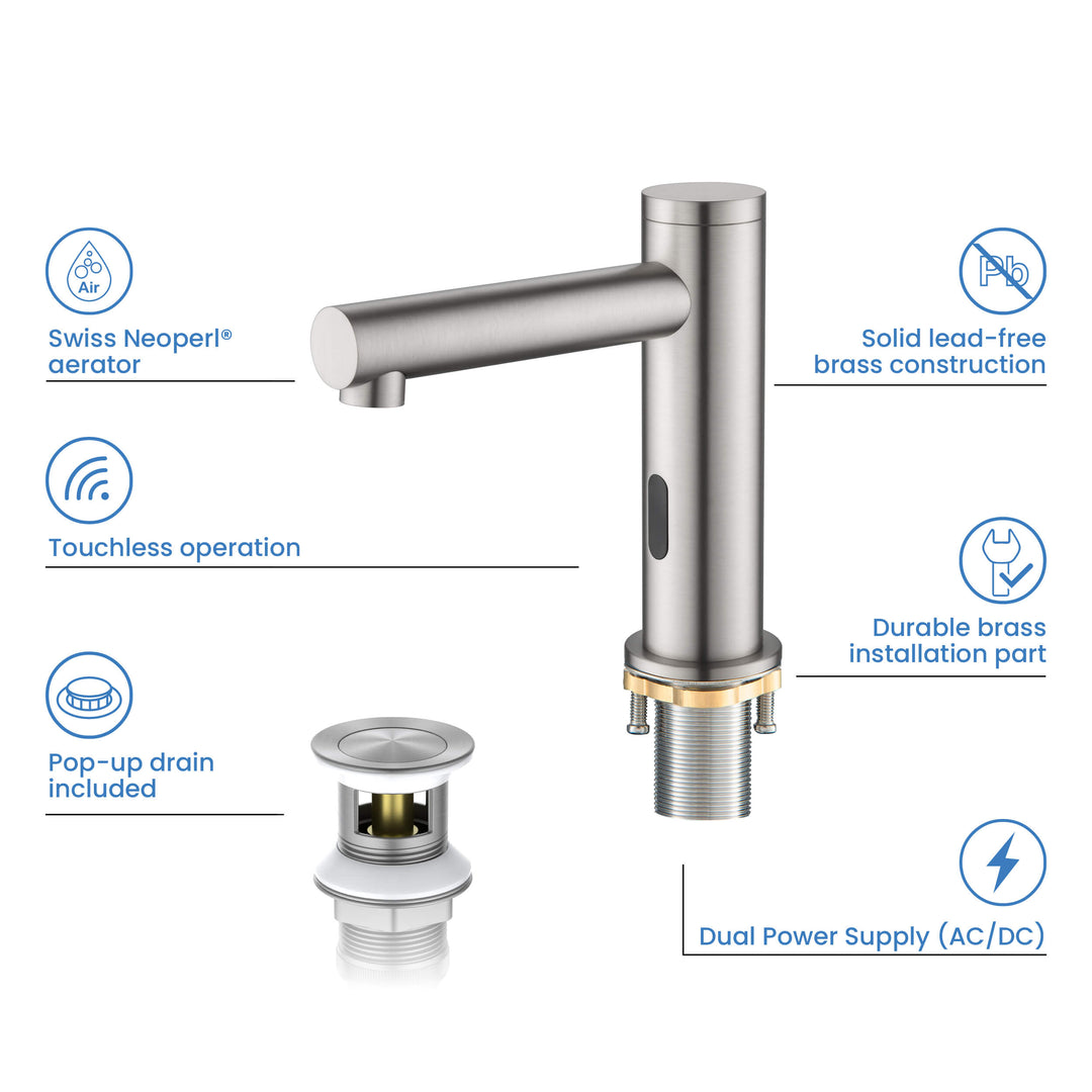 Halo Touchless Bathroom Faucet with Pop-Up Drain