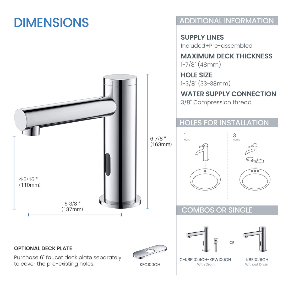 Halo Touchless Bathroom Faucet with Pop-Up Drain
