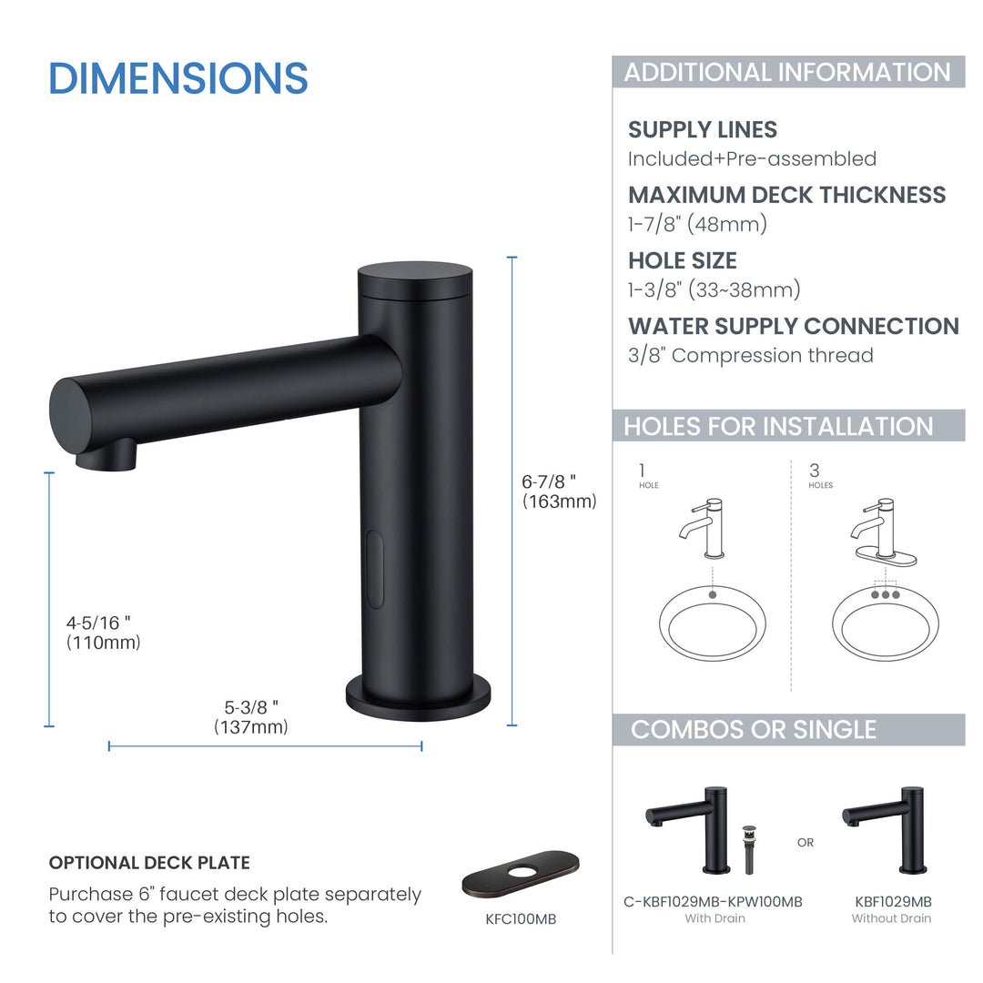 Halo Touchless Bathroom Faucet with Pop-Up Drain