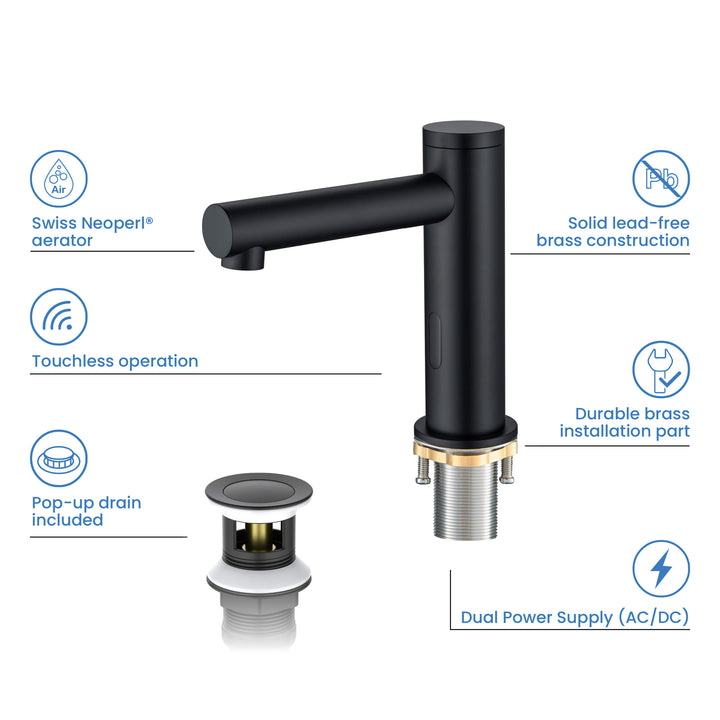 Halo Touchless Bathroom Faucet with Pop-Up Drain