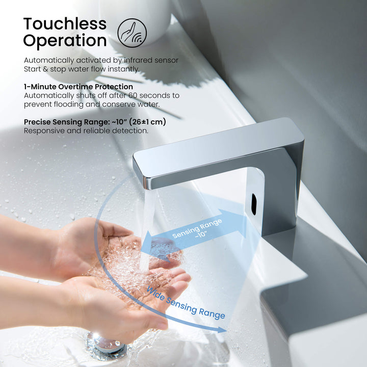 Fusion Touchless Bathroom Faucet with Pop-Up Drain