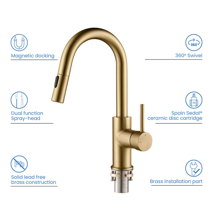 Halo Single-Handle Pull-Down Kitchen &amp; Bar Faucet