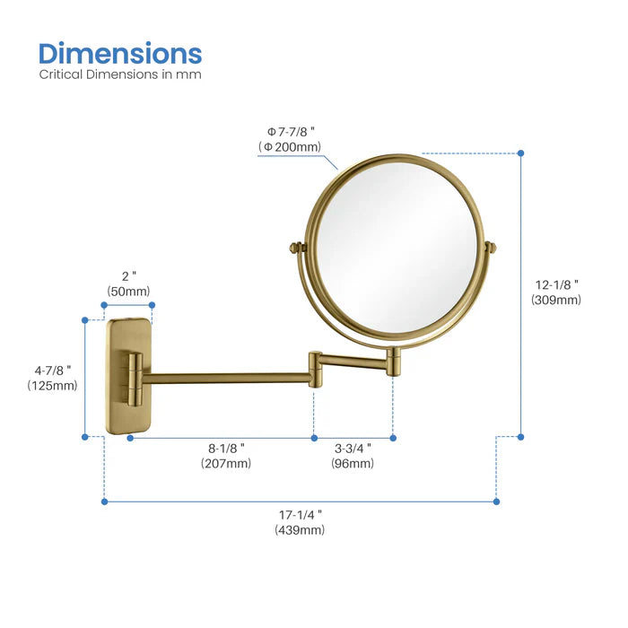 Wall-Mount Magnifying Makeup Mirror