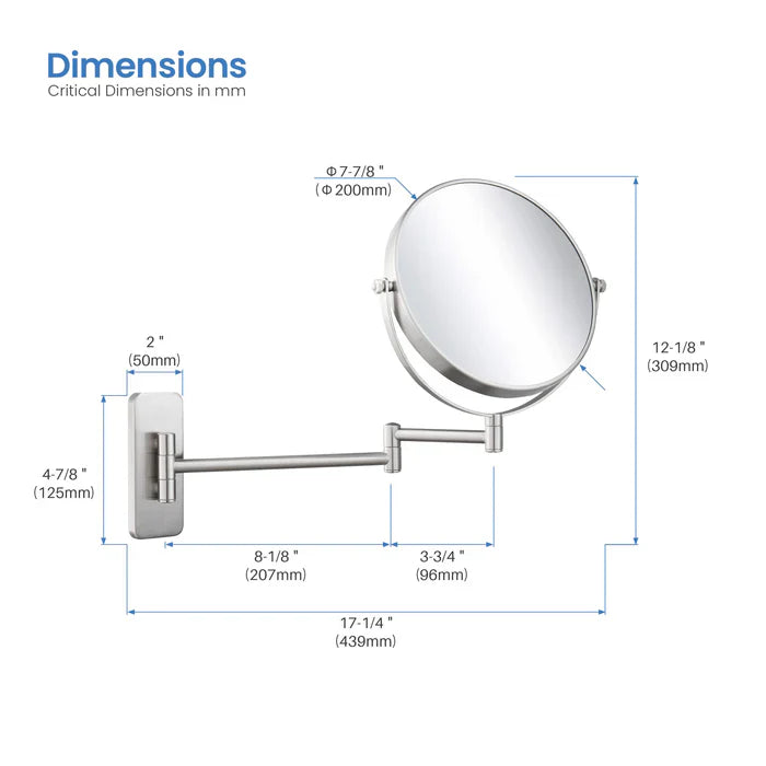 Wall-Mount Magnifying Makeup Mirror