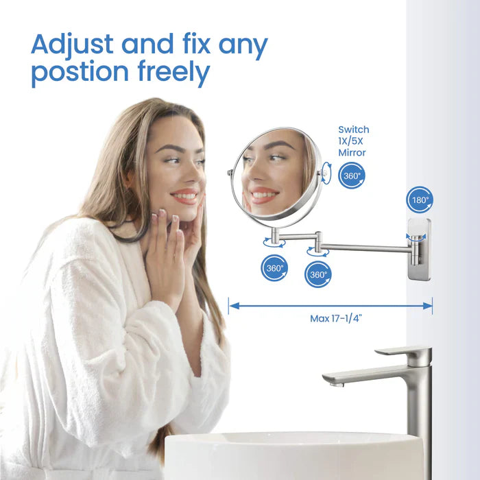 Wall-Mount Magnifying Makeup Mirror
