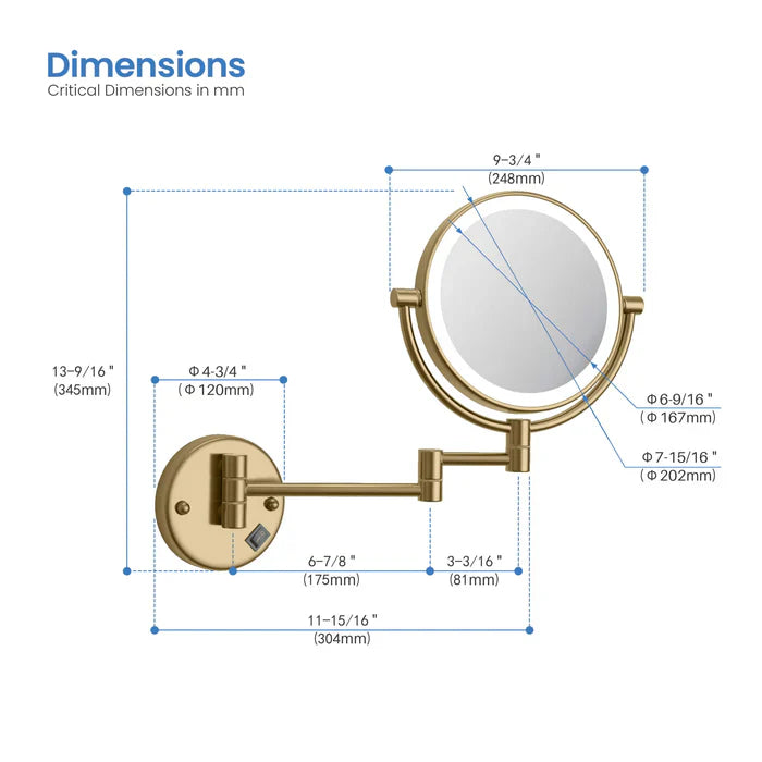 Halo LED Wall-Mount Magnifying Makeup Mirror