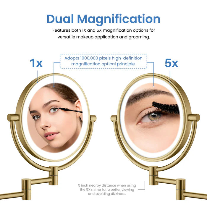 Halo LED Wall-Mount Magnifying Makeup Mirror