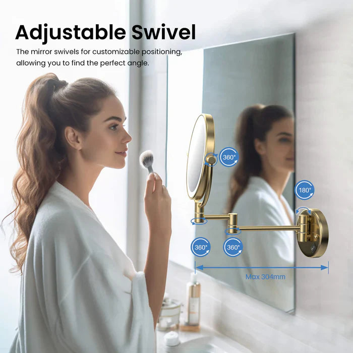 Halo LED Wall-Mount Magnifying Makeup Mirror