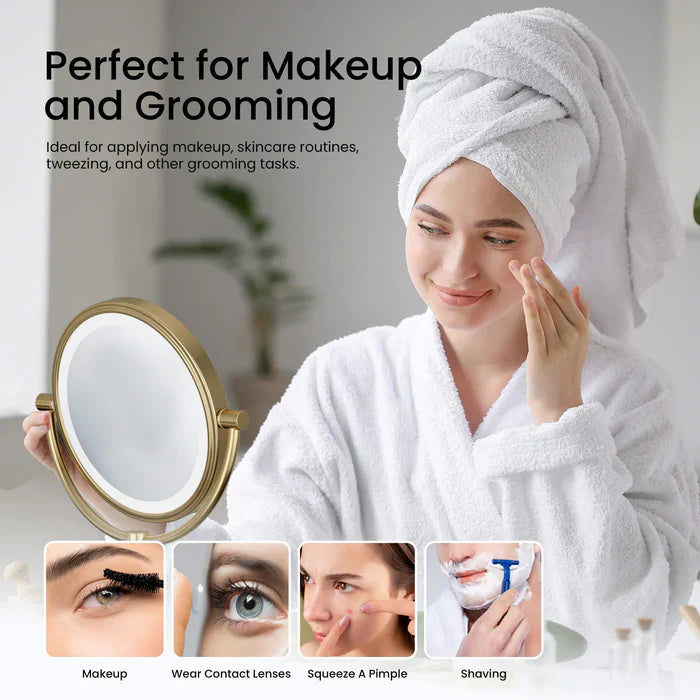 Halo LED Wall-Mount Magnifying Makeup Mirror
