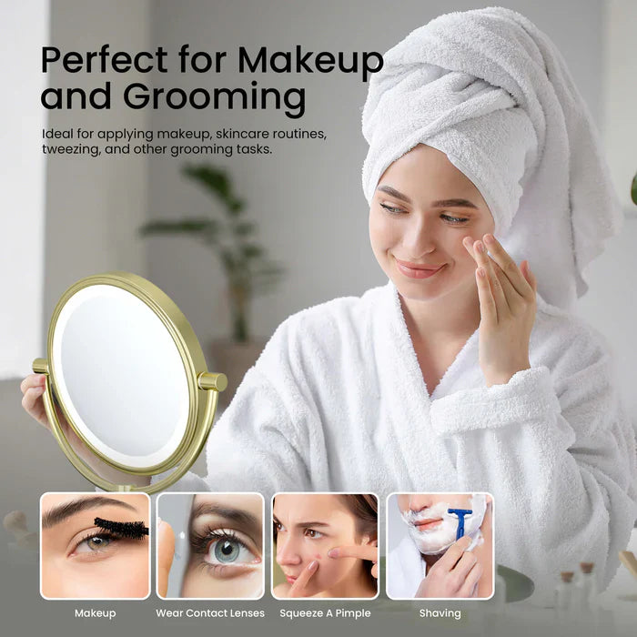 Halo LED Wall-Mount Magnifying Makeup Mirror