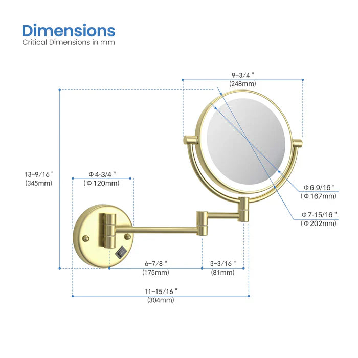 Halo LED Wall-Mount Magnifying Makeup Mirror