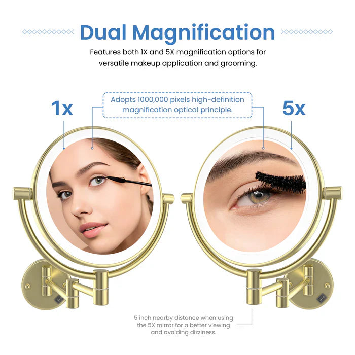 Halo LED Wall-Mount Magnifying Makeup Mirror