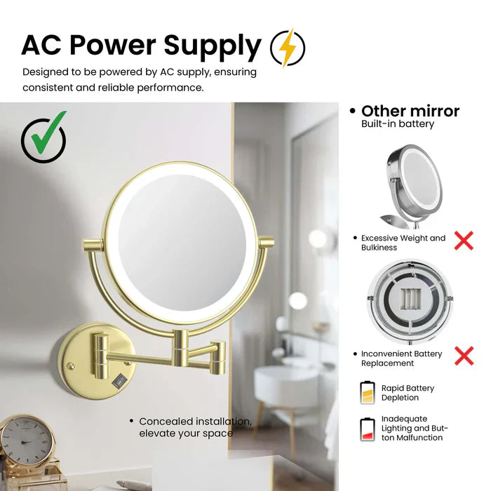 Halo LED Wall-Mount Magnifying Makeup Mirror