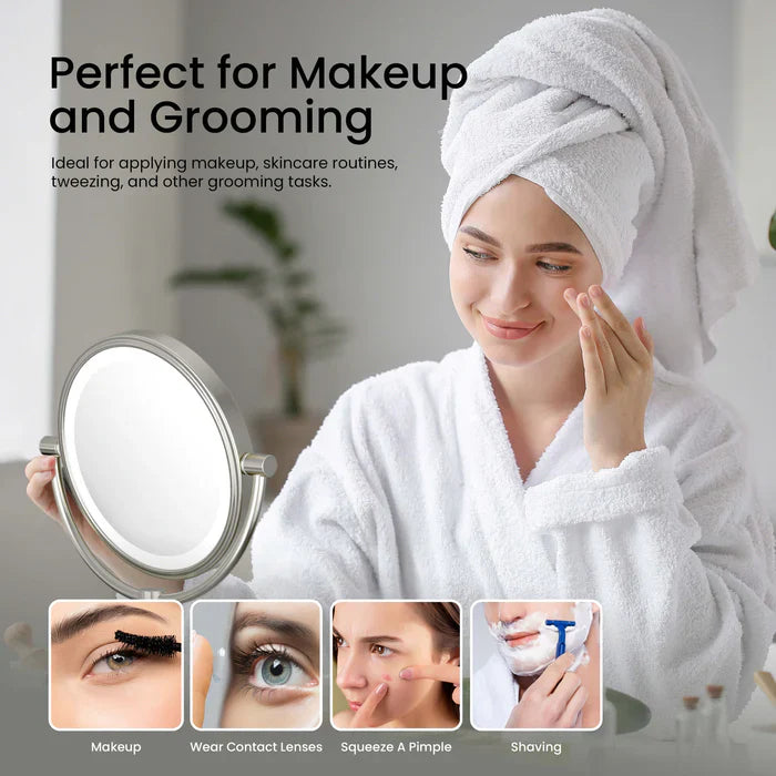 Halo LED Wall-Mount Magnifying Makeup Mirror