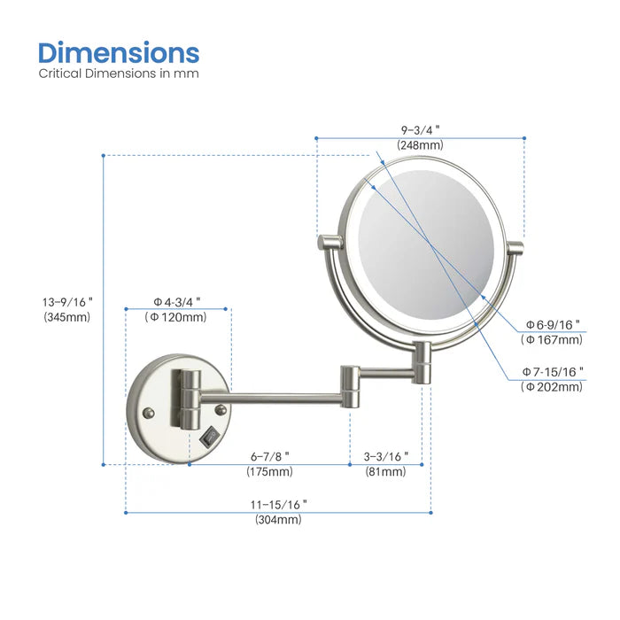 Halo LED Wall-Mount Magnifying Makeup Mirror