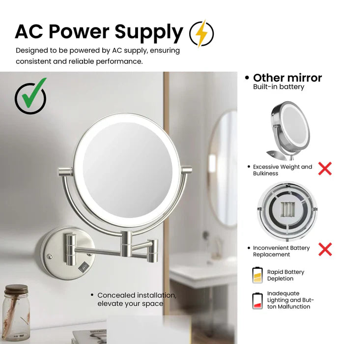 Halo LED Wall-Mount Magnifying Makeup Mirror
