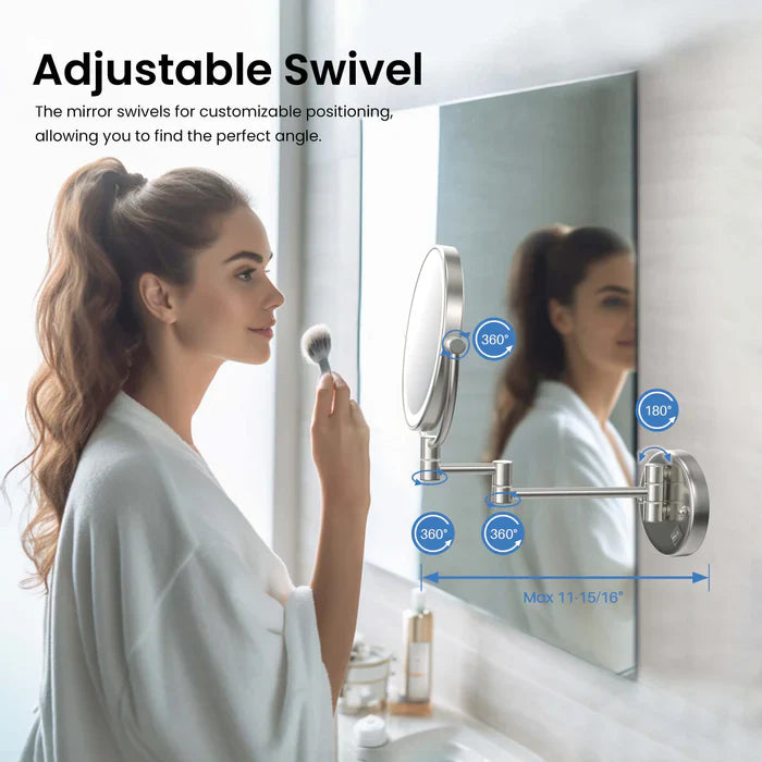 Halo LED Wall-Mount Magnifying Makeup Mirror