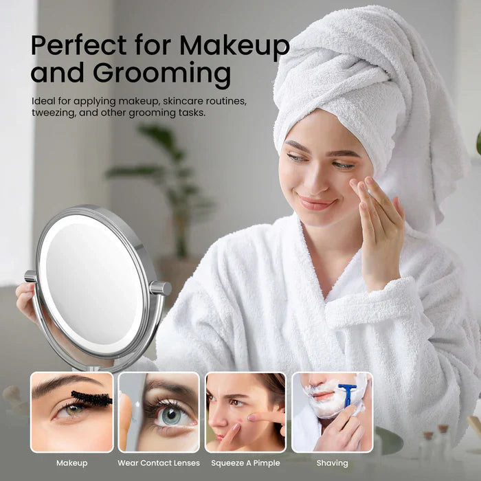 Halo LED Wall-Mount Magnifying Makeup Mirror