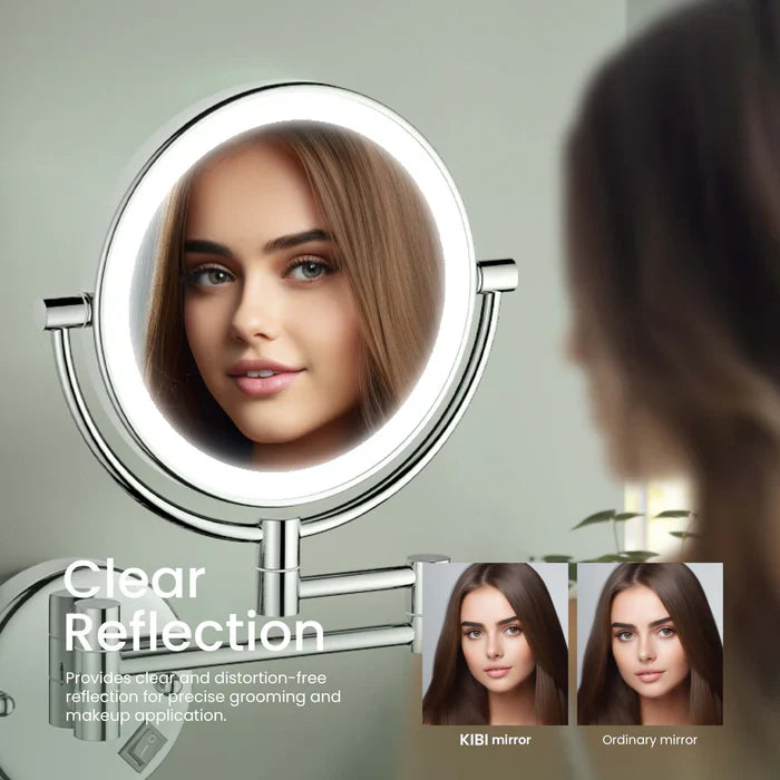 Halo LED Wall-Mount Magnifying Makeup Mirror