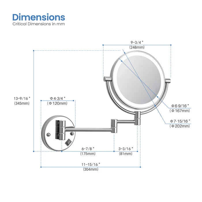 Halo LED Wall-Mount Magnifying Makeup Mirror
