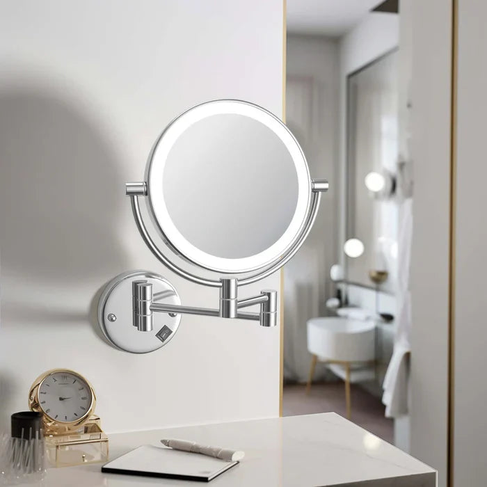 Halo LED Wall-Mount Magnifying Makeup Mirror