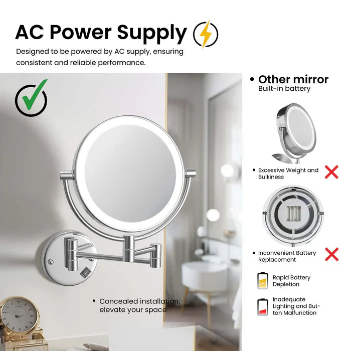 Halo LED Wall-Mount Magnifying Makeup Mirror