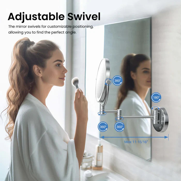 Halo LED Wall-Mount Magnifying Makeup Mirror
