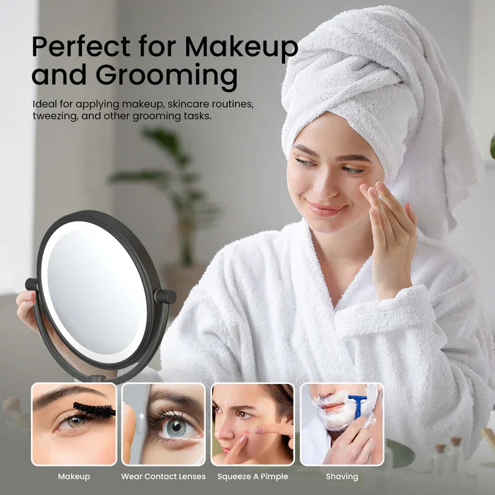 Halo LED Wall-Mount Magnifying Makeup Mirror