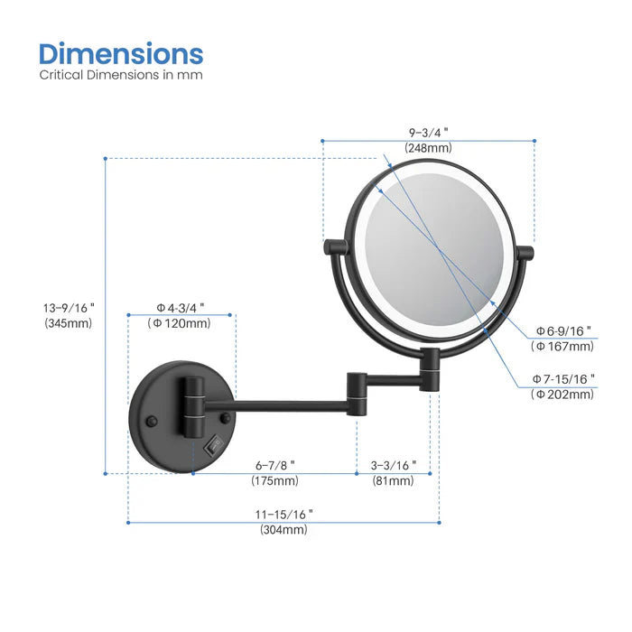 Halo LED Wall-Mount Magnifying Makeup Mirror