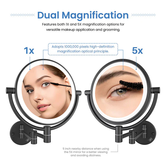 Halo LED Wall-Mount Magnifying Makeup Mirror