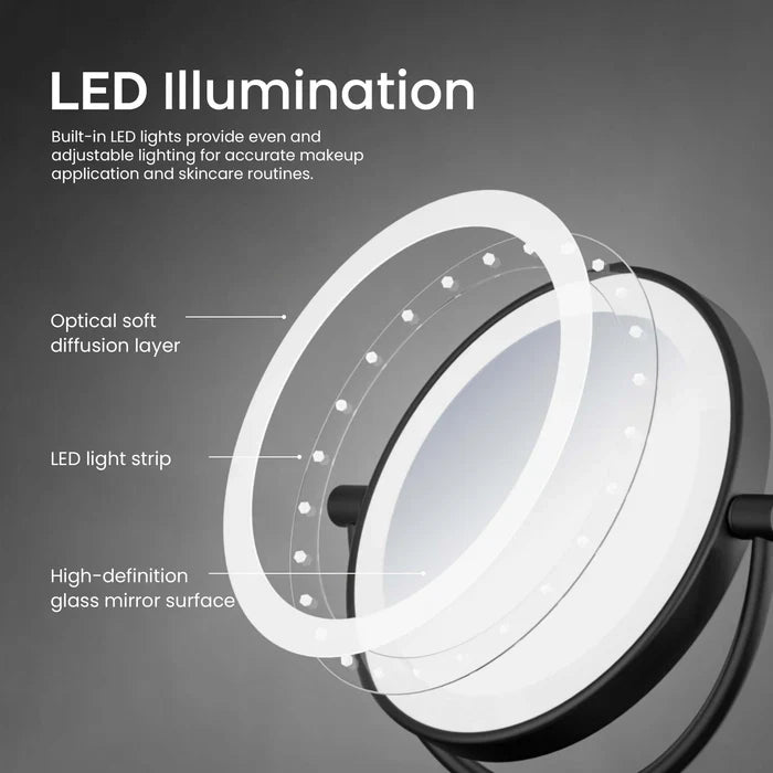 Halo LED Wall-Mount Magnifying Makeup Mirror